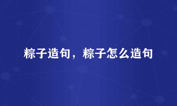 粽子造句，粽子怎么造句