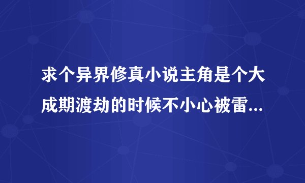 求个异界修真小说主角是个大成期渡劫的时候不小心被雷劈到异界去了。。。。。。。。，