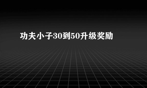 功夫小子30到50升级奖励