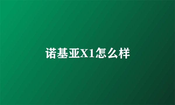 诺基亚X1怎么样