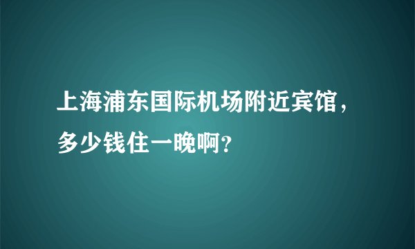 上海浦东国际机场附近宾馆，多少钱住一晚啊？