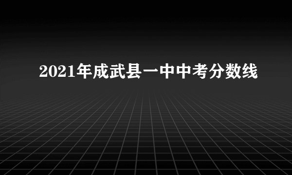 2021年成武县一中中考分数线