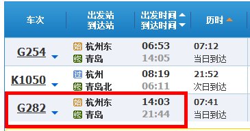 G282到青岛站时间