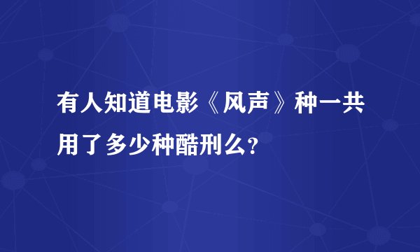 有人知道电影《风声》种一共用了多少种酷刑么？