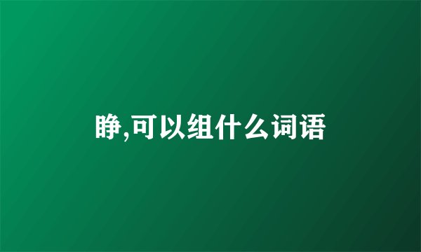 睁,可以组什么词语