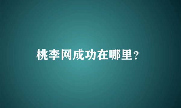 桃李网成功在哪里？