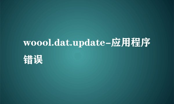 woool.dat.update-应用程序错误