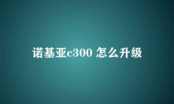 诺基亚c300 怎么升级