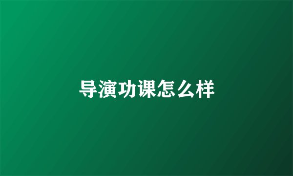导演功课怎么样