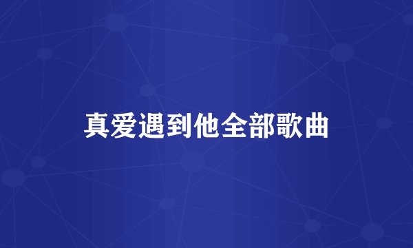 真爱遇到他全部歌曲