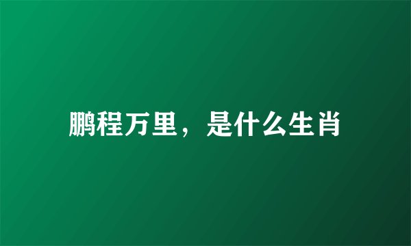 鹏程万里，是什么生肖