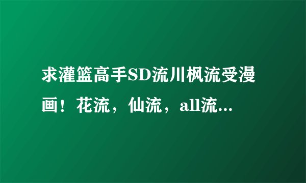 求灌篮高手SD流川枫流受漫画！花流，仙流，all流都可以！