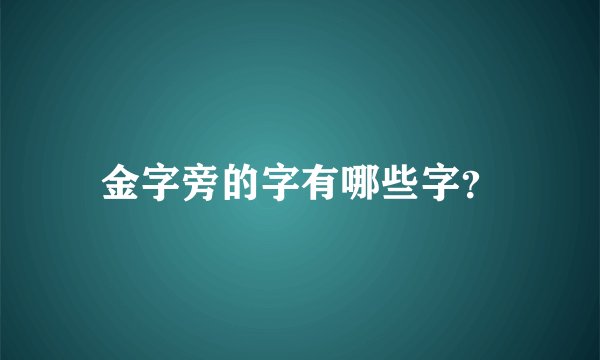 金字旁的字有哪些字？