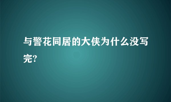 与警花同居的大侠为什么没写完?