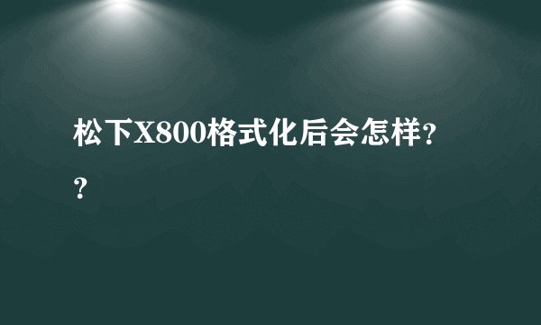 松下X800格式化后会怎样？？