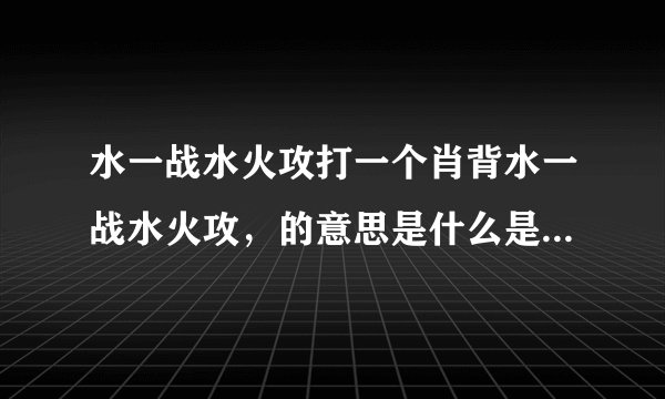 水一战水火攻打一个肖背水一战水火攻,的意思是什么是什么动物?