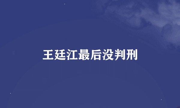 王廷江最后没判刑