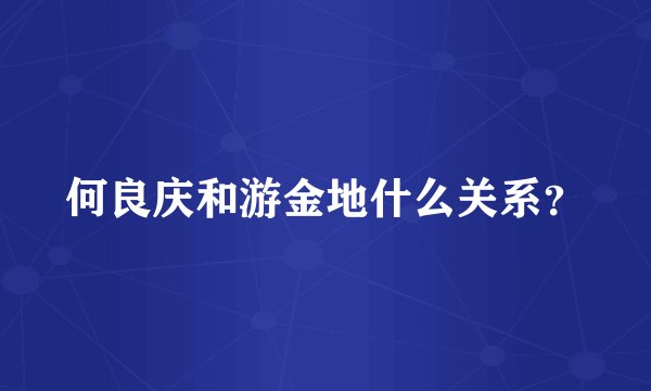 何良庆和游金地什么关系？