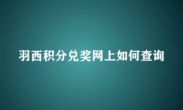 羽西积分兑奖网上如何查询