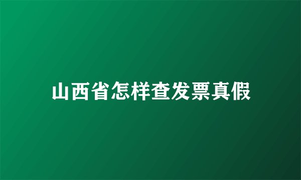山西省怎样查发票真假