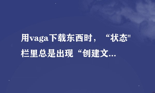 用vaga下载东西时，“状态