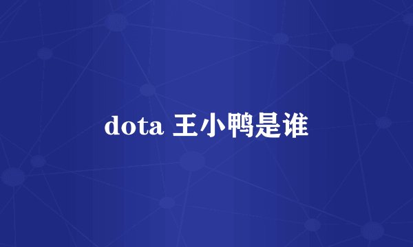 dota 王小鸭是谁