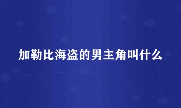 加勒比海盗的男主角叫什么