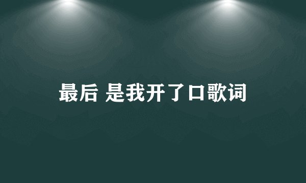 最后 是我开了口歌词