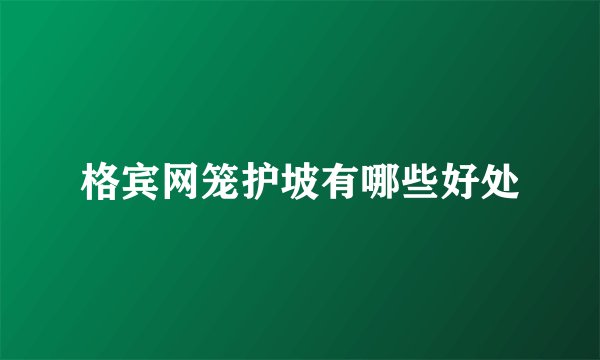 格宾网笼护坡有哪些好处