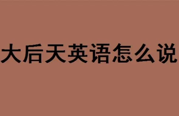 大后天英语怎么说?