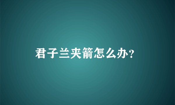 君子兰夹箭怎么办？