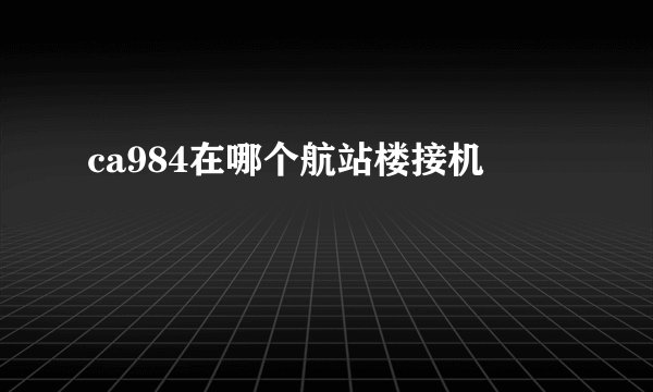 ca984在哪个航站楼接机