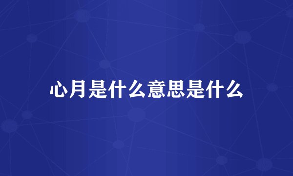 心月是什么意思是什么