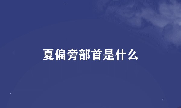 夏偏旁部首是什么