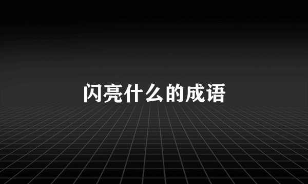 闪亮什么的成语