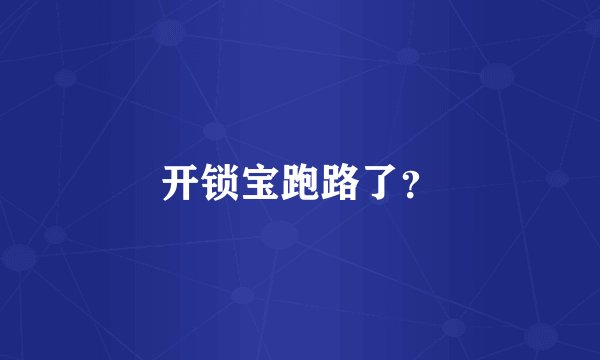 开锁宝跑路了？