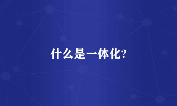 什么是一体化?