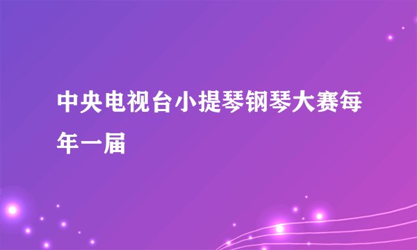 中央电视台小提琴钢琴大赛每年一届