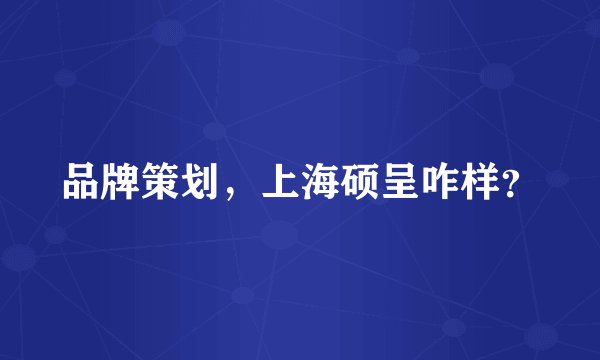 品牌策划，上海硕呈咋样？