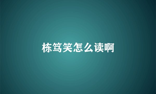 栋笃笑怎么读啊