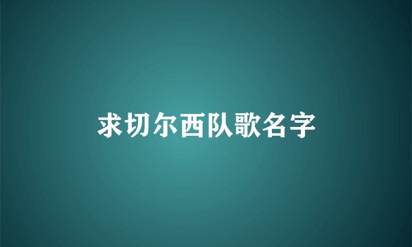 求切尔西队歌名字