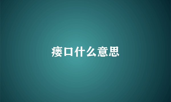 瘘口什么意思