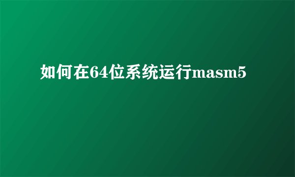 如何在64位系统运行masm5