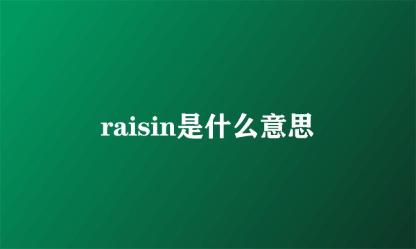 raisin是什么意思