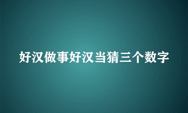 好汉做事好汉当猜三个数字