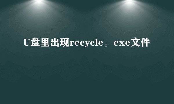 U盘里出现recycle。exe文件