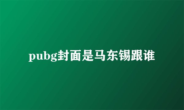 pubg封面是马东锡跟谁