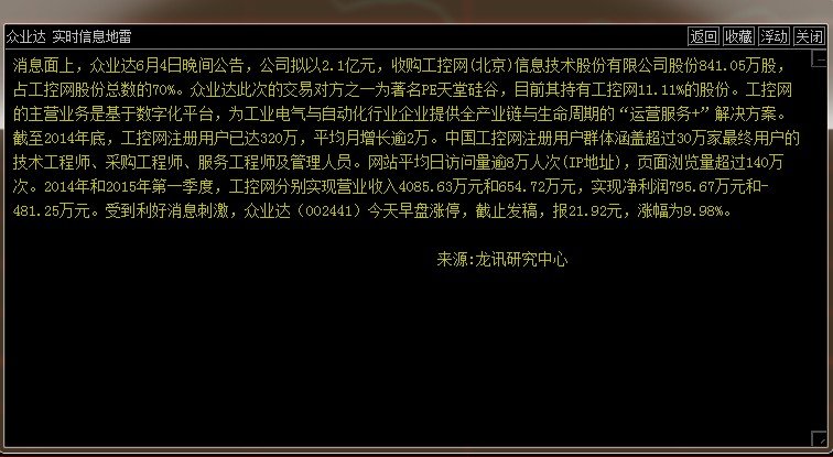 股票代码002441如何