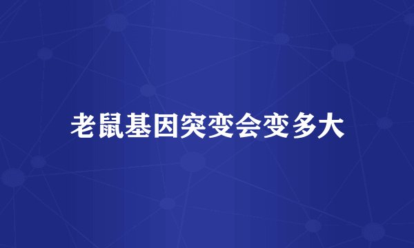 老鼠基因突变会变多大