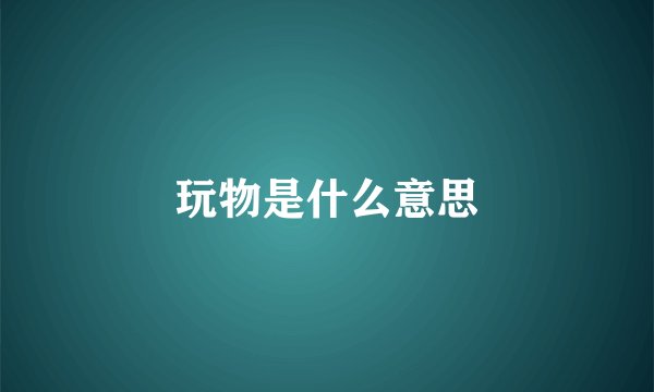 玩物是什么意思